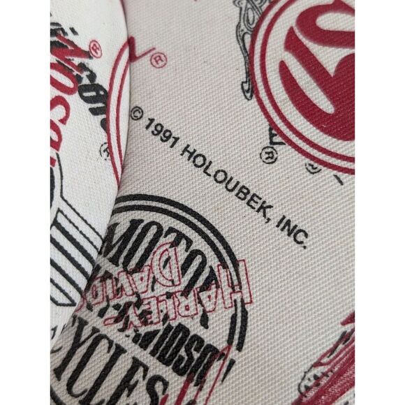 Vintage Harley Davidson 1991 VERNE HOLOUBEK Allover Logo Red Black White Hat Cap - Picture 5 of 11